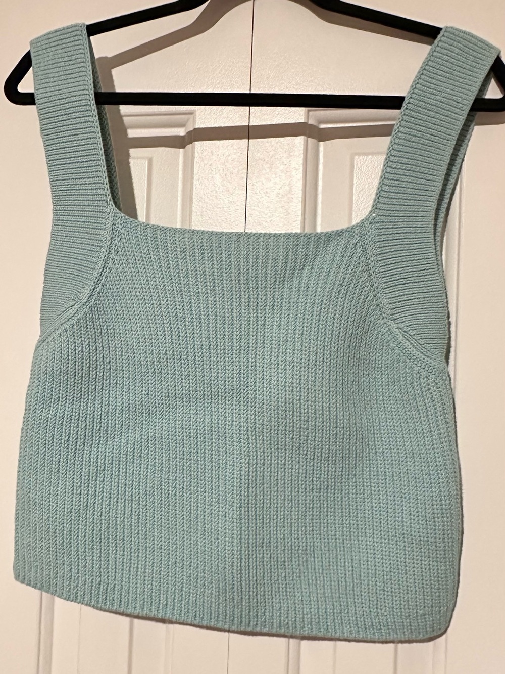 Vince Knit Square Neck Tank- light blue